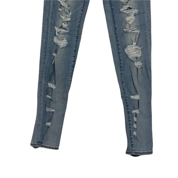 American Eagle Women's Super Stretch Light Wash Distressed Denim Jeans - Picture 5 of 13